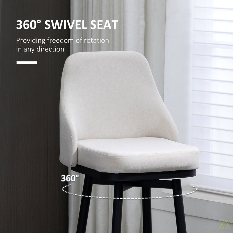 Latitude Run® Bar Height Bar Stools Set Of 2, Modern 360° Swivel